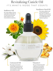 Cuccio Naturale Revitalizing Cuticle Oil application tip enables precise cuticle nourishment.