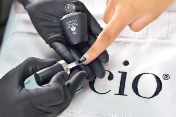 Cuccio Veneer Base smooths the nail surface for even color application