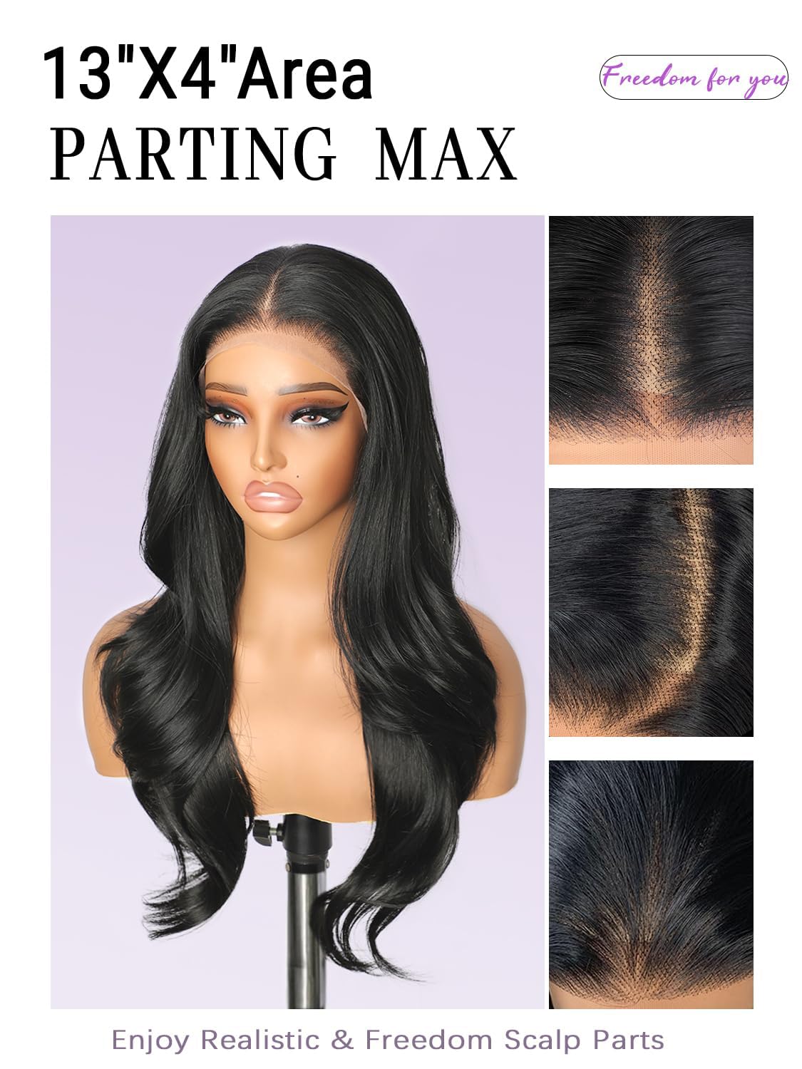 Cuiud natural melted edges lace front wig for realistic hairline look