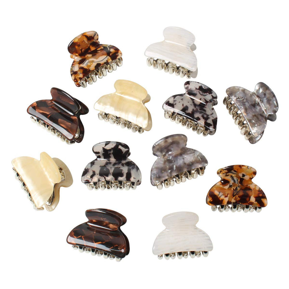 Cuizhiyu marbling hair clip front view shows secure grip for daily hairstyles.