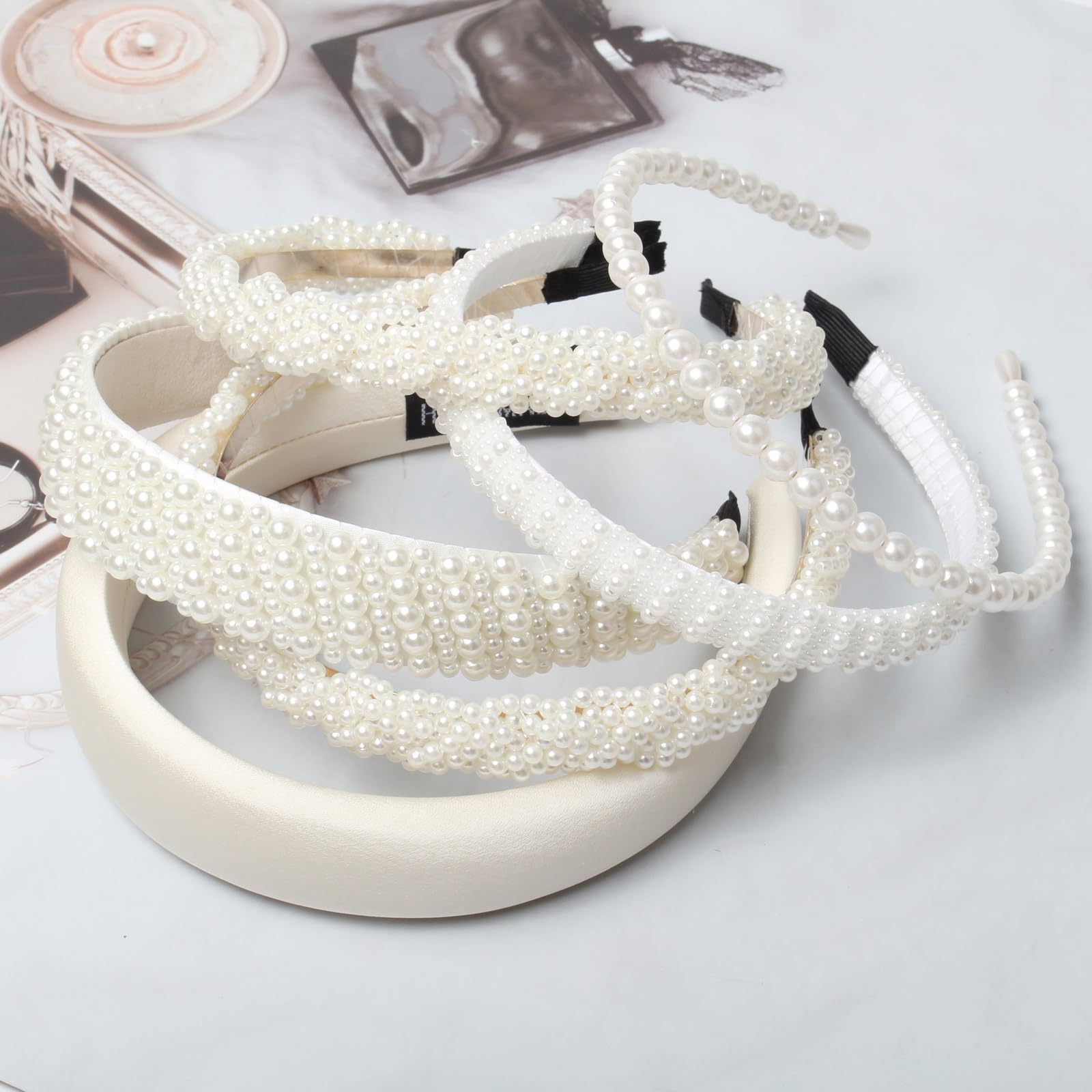 Cuizhiyu pearl headbands closeup bling highlights faux pearls for wedding-ready sparkle.