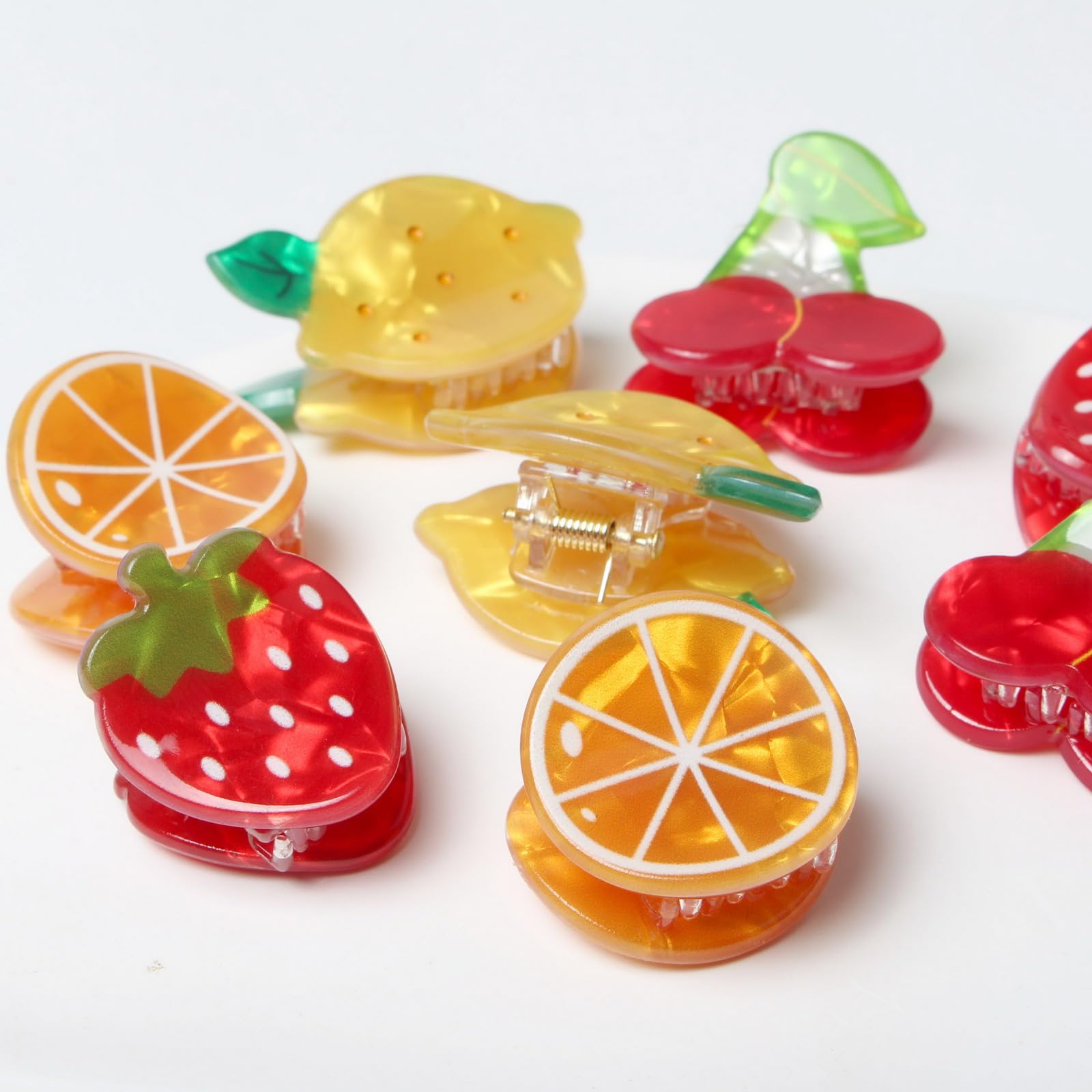 Cuizhiyu pinza de fruta para niñas, añade color divertido al peinado.