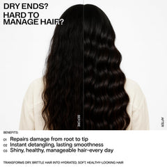 CULISE conditioner application scene showing smooth detangling and frizz control