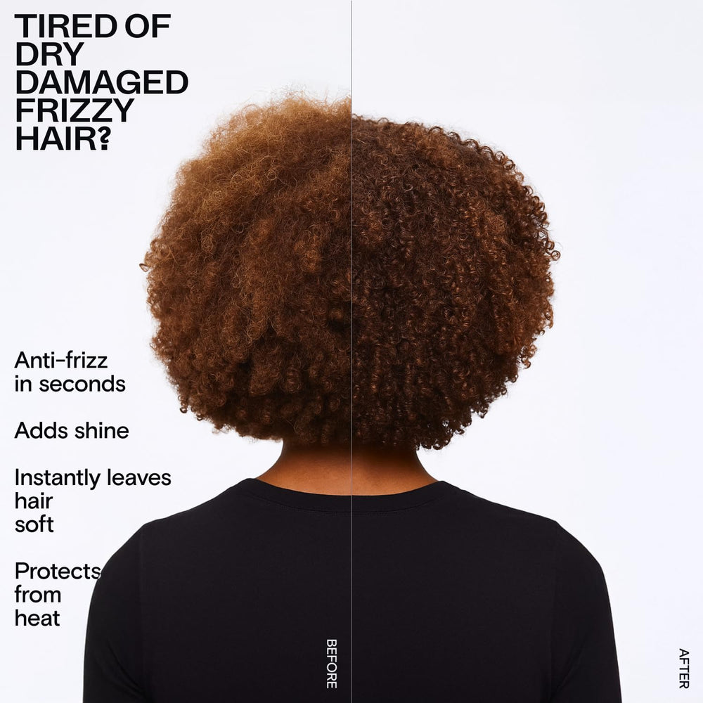 CULISE frizz-control hair oil on hair shows smoothing and manageability.