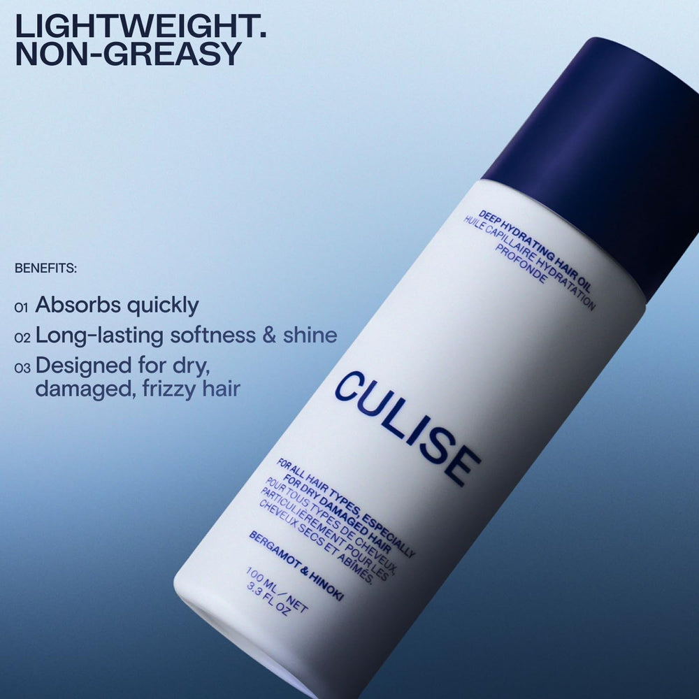 CULISE hair oil delivers shine and soft texture after use.