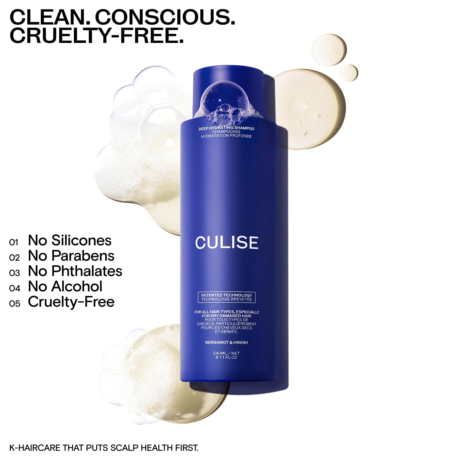 CULISE turmeric extract visual implies gentle cleansing with color-safe care.