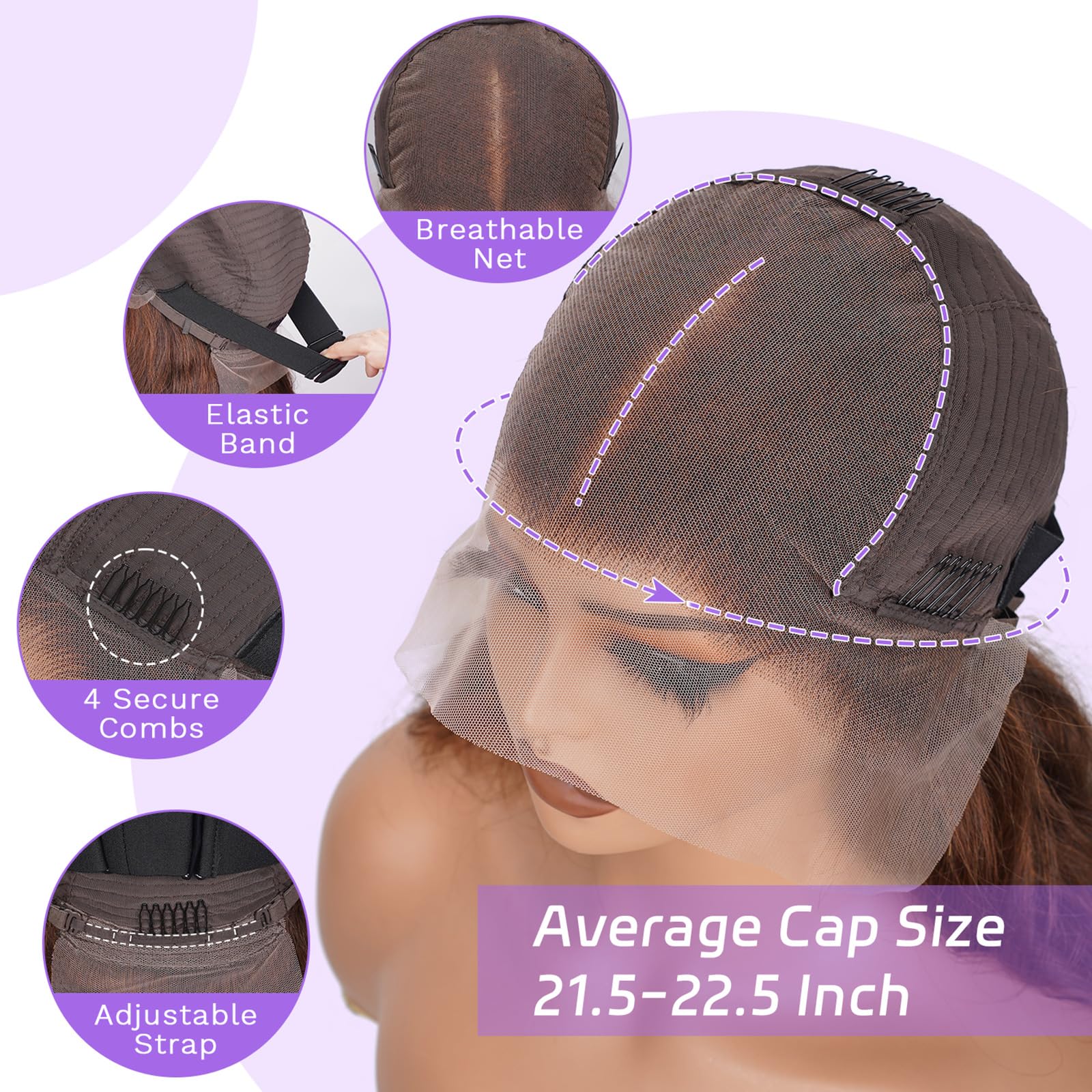 CUMASE wig features baby hair around the hairline for natural edges.