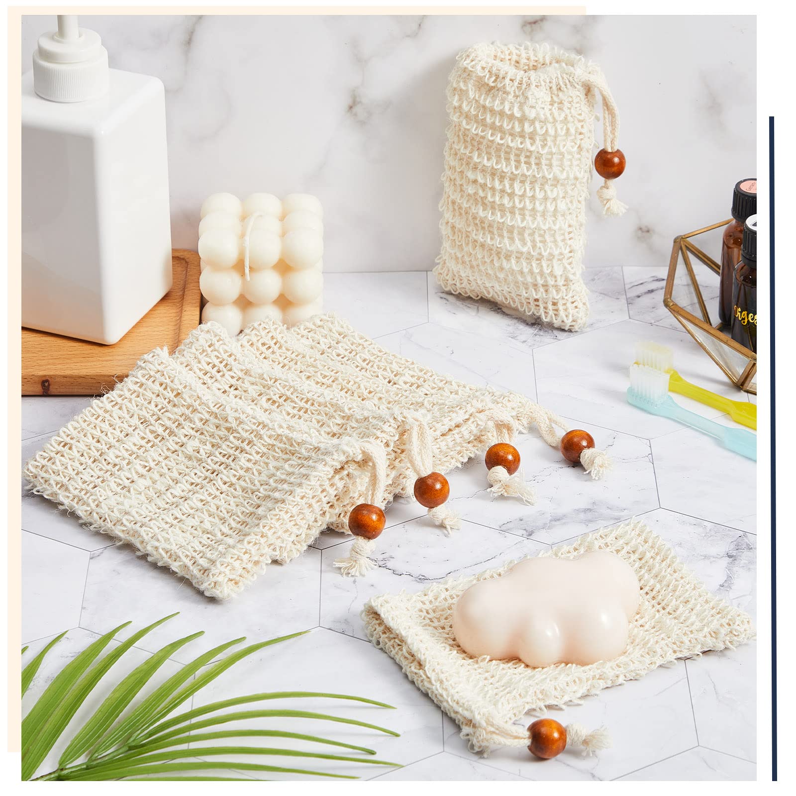 Cunhill soap saver bag drawstring design keeps soap secure during showers