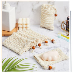 Cunhill soap saver bag drawstring design keeps soap secure during showers