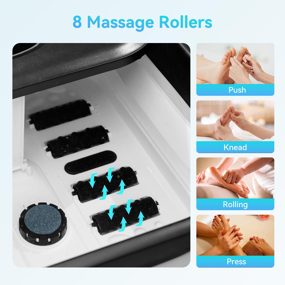 CuPiLo Foot Spa shiatsu rollers deliver targeted foot massage and relief.
