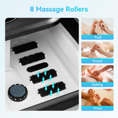 CuPiLo Foot Spa shiatsu rollers deliver targeted foot massage and relief.