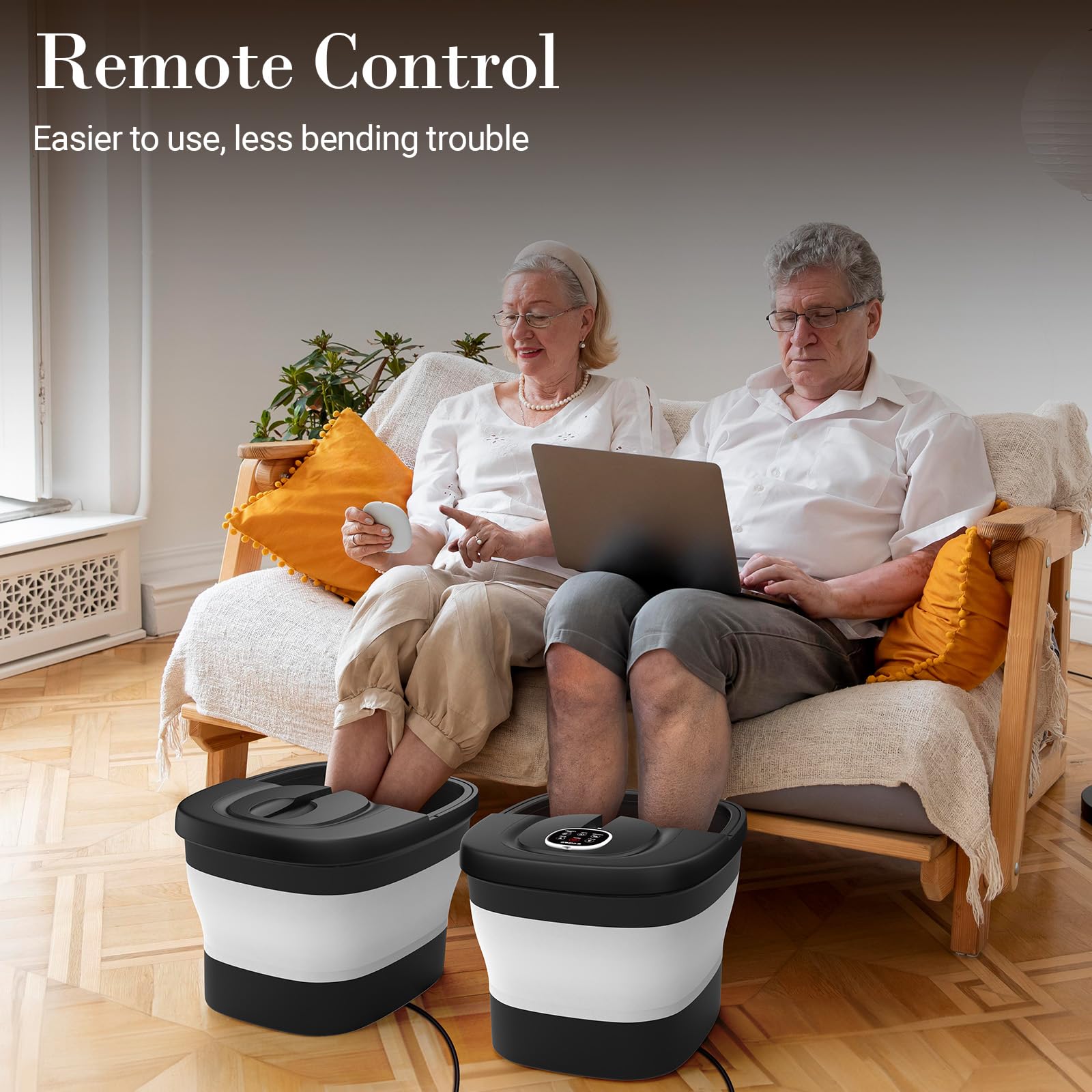 CuPiLo Foot Spa Bath Massager waves and red light enhance the soak experience.