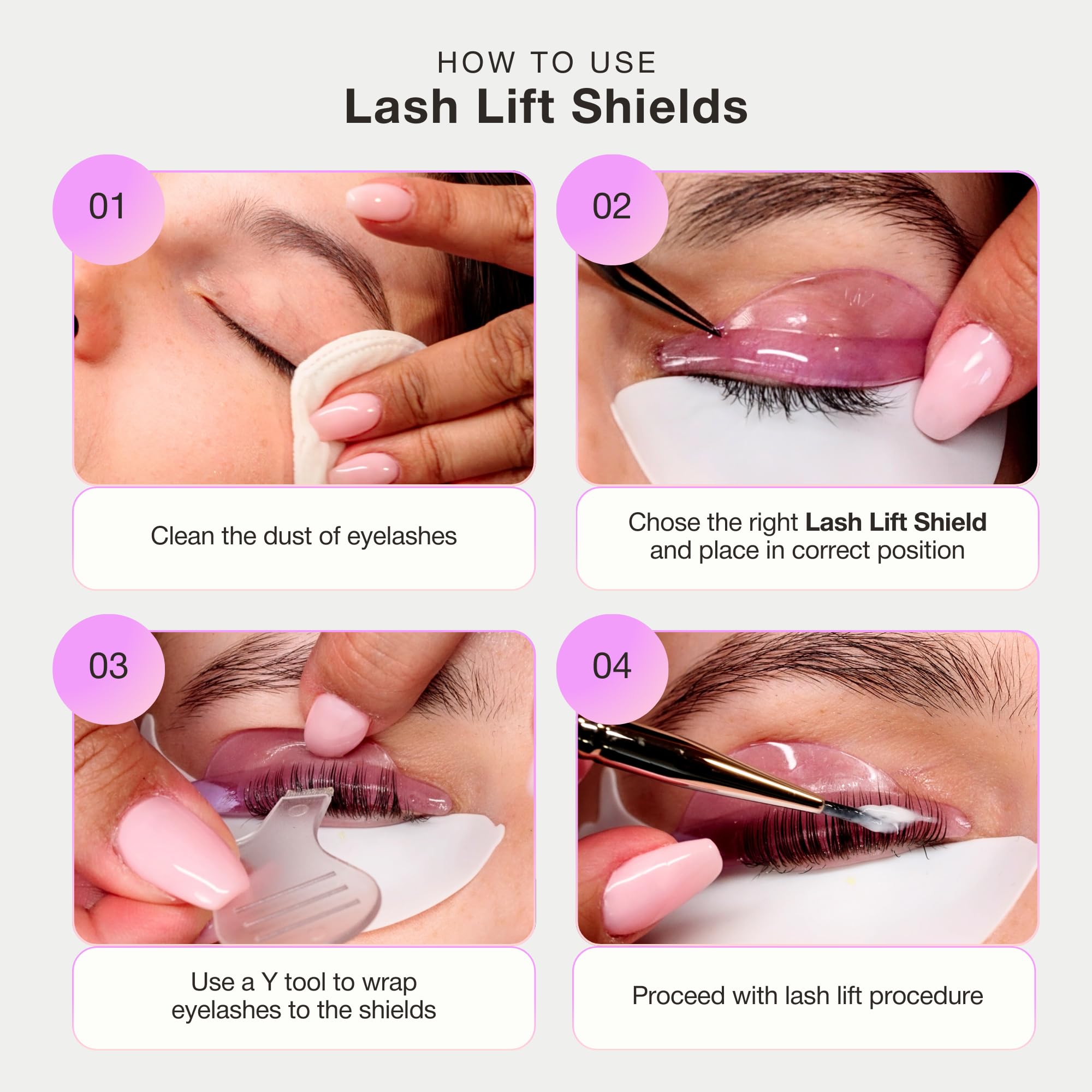 Curacoro easy-clean lash lift pads simplify sanitizing between clients.