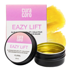 CURACORO Eazy Lash Lift Glue Balm during application enables precise, mess-free lash lifts.