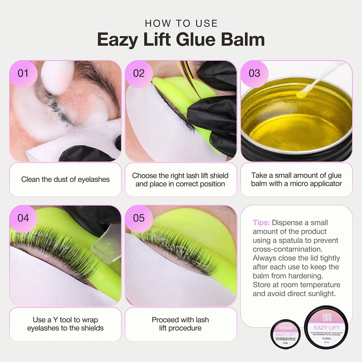 CURACORO Eazy Lash Lift Glue Balm penetrates quickly for faster lash lifting sessions.