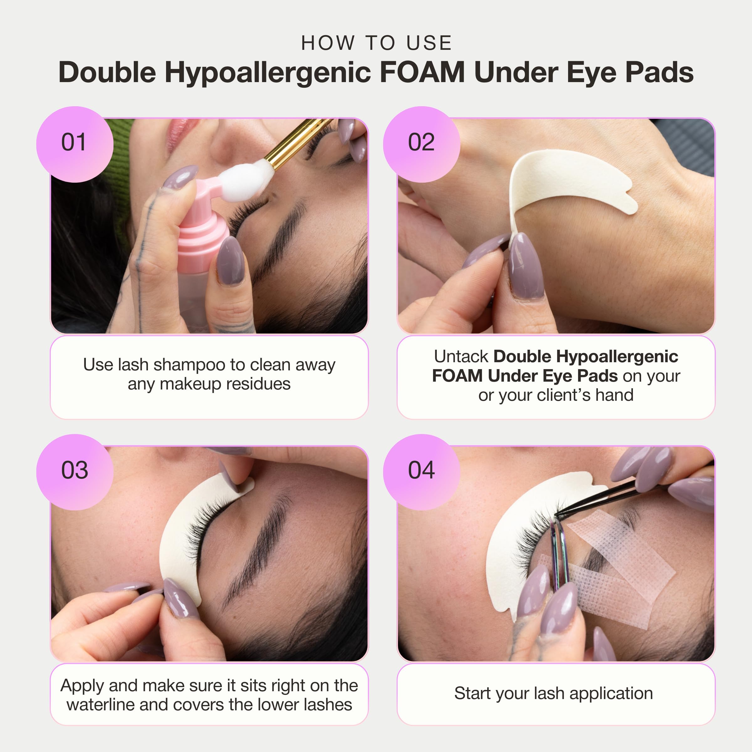 Curacoro eye pads suited for professional use in lash extensions and laminations