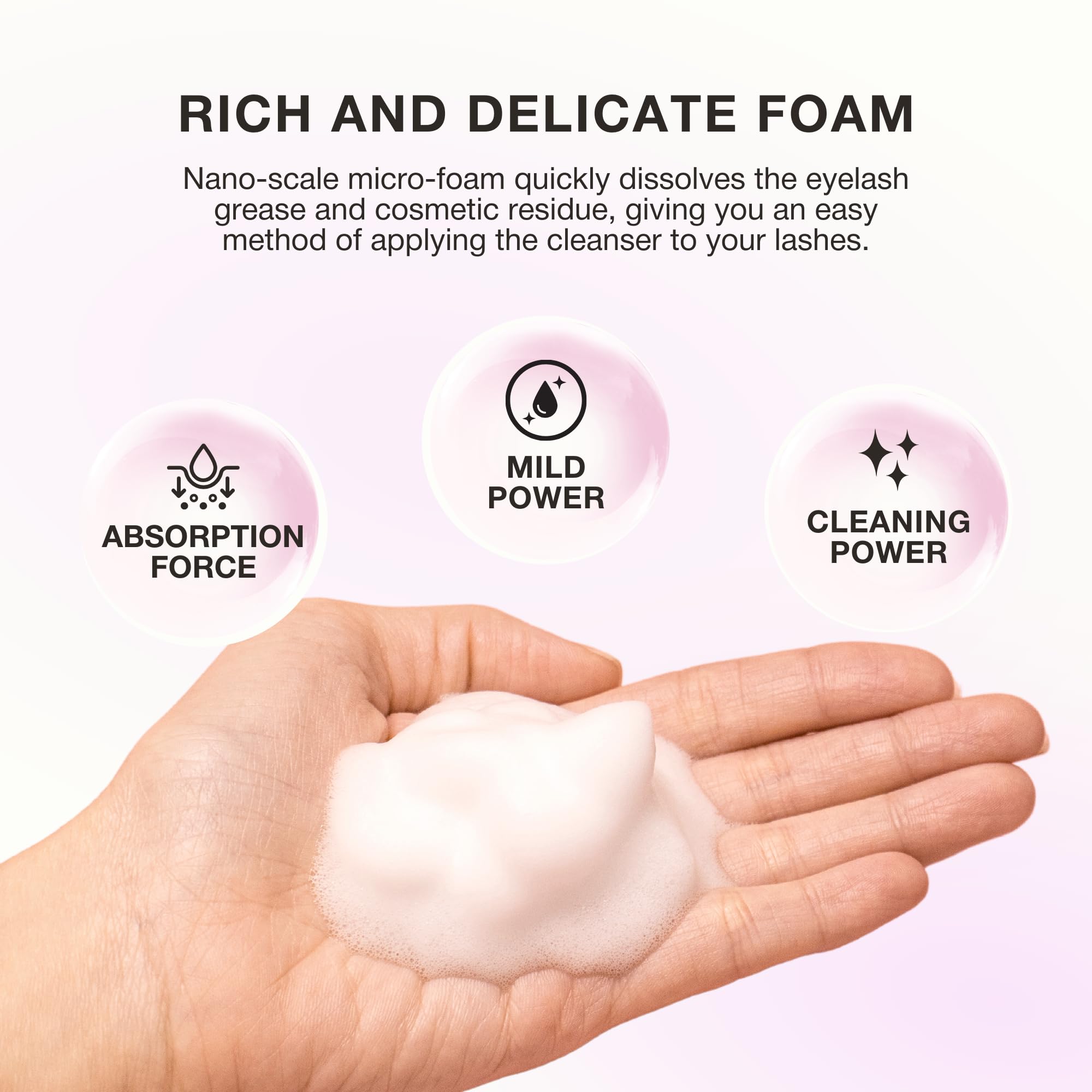 CURACORO eyelash cleanser extensions-safe—compatible with delicate lash treatments