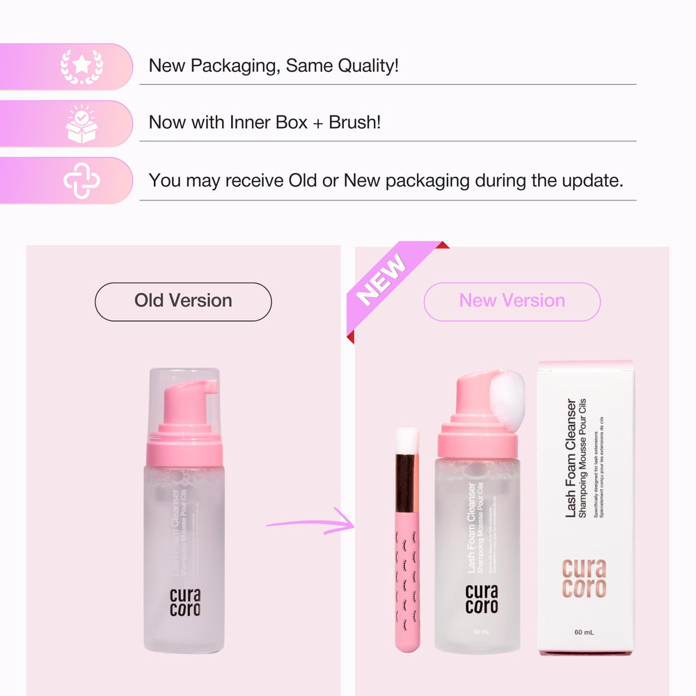 CURACORO eyelash cleanser foam-lather—soft foamy wash cleanses without drying lashes