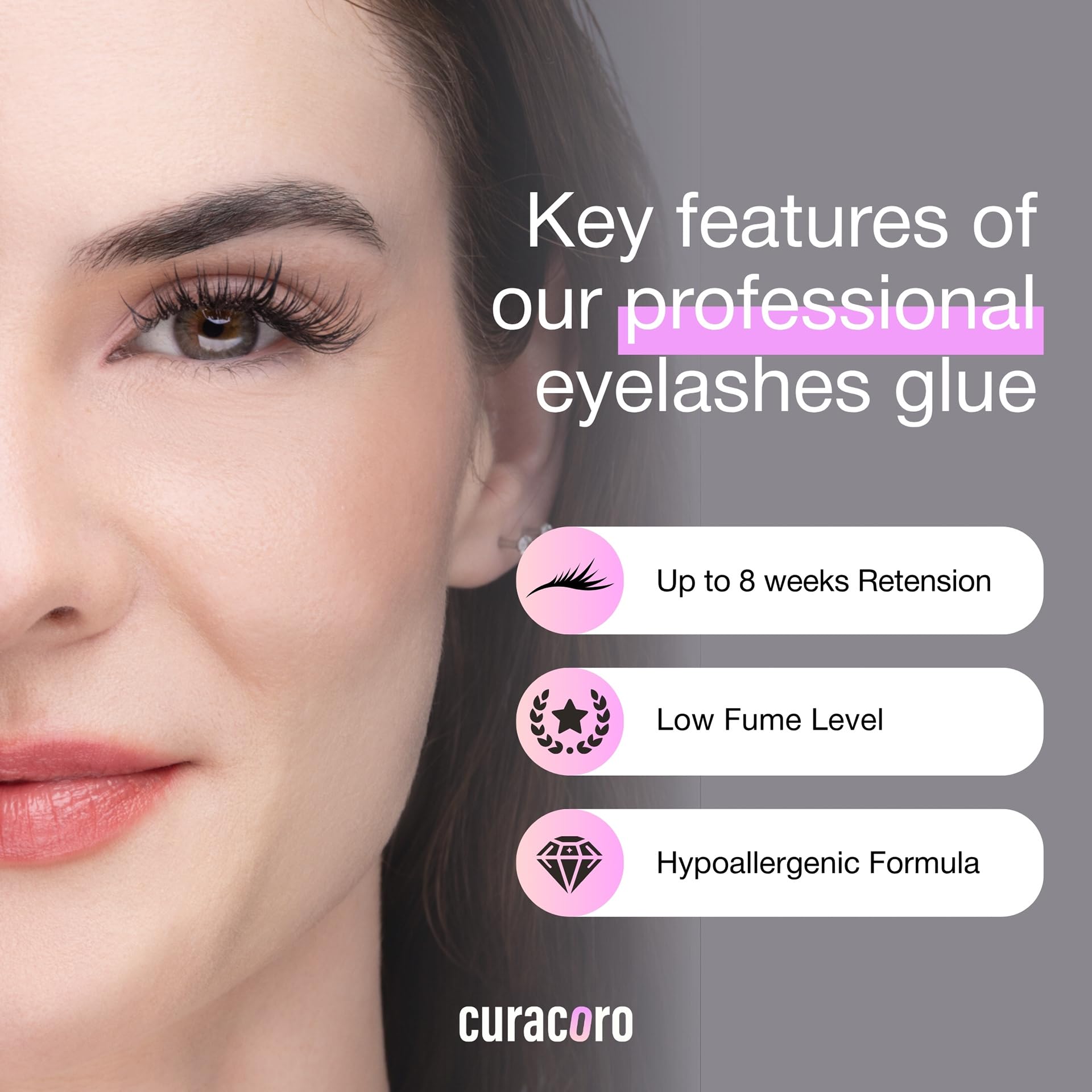 Curacoro HookUp glue demonstrates fast drying timed at 0.5 to 3 seconds.