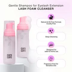 CURACORO lash cleanser salon-use—reliable, safe for extensions, lifts, and brow lamination