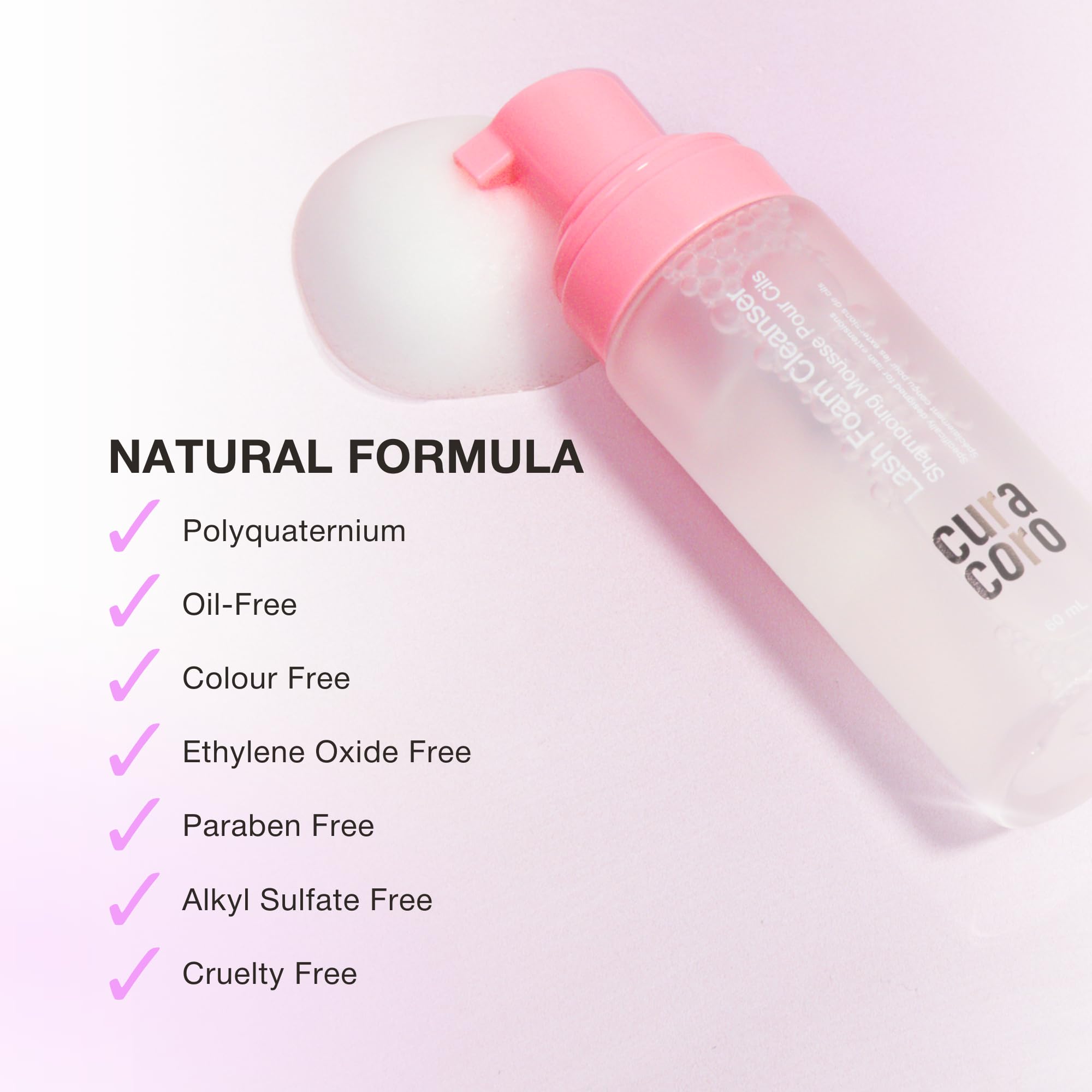 CURACORO lash cleanser waterproof-makeup-removal—removes waterproof makeup without irritation