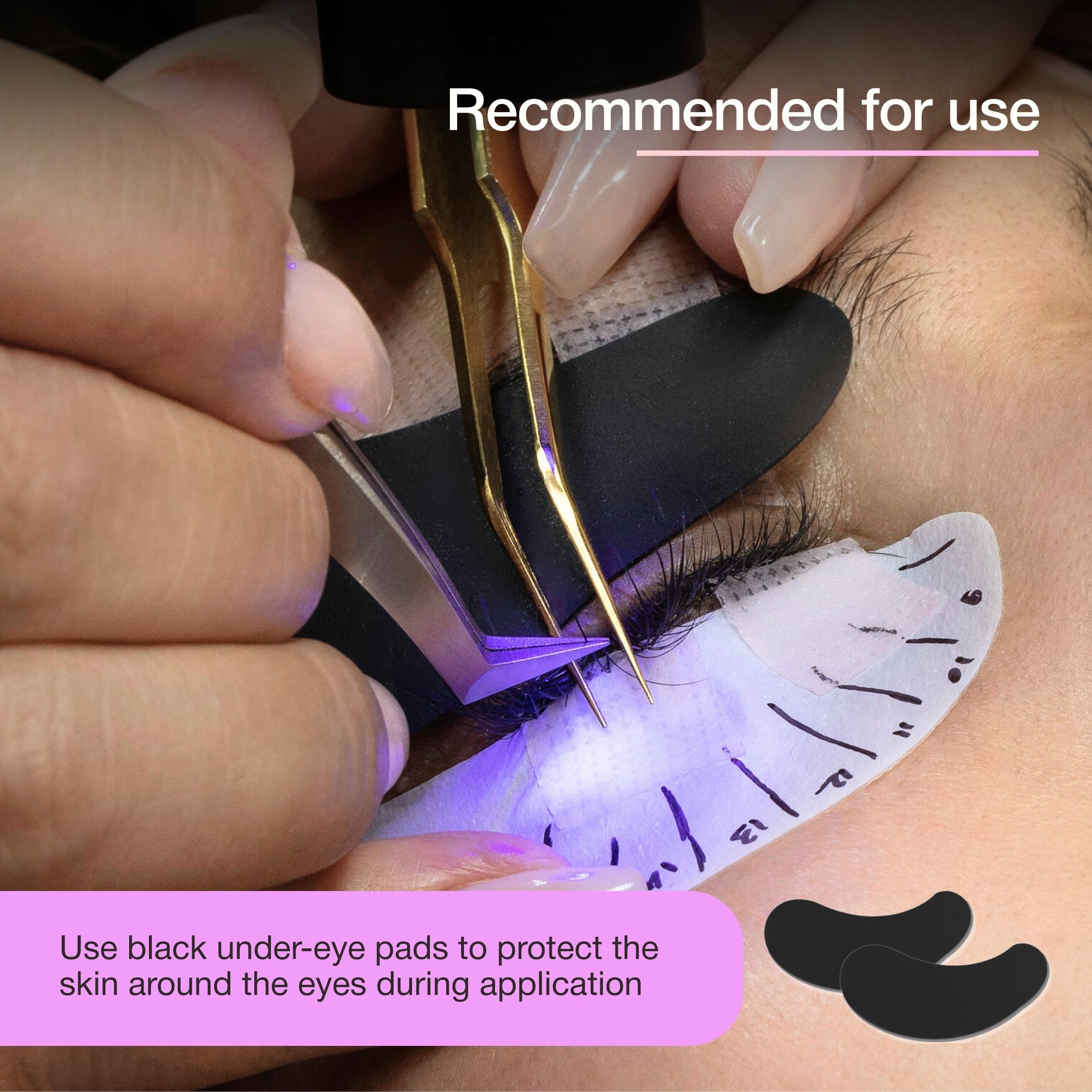 Curacoro UV eyelash glue low odour formula enhances client comfort.