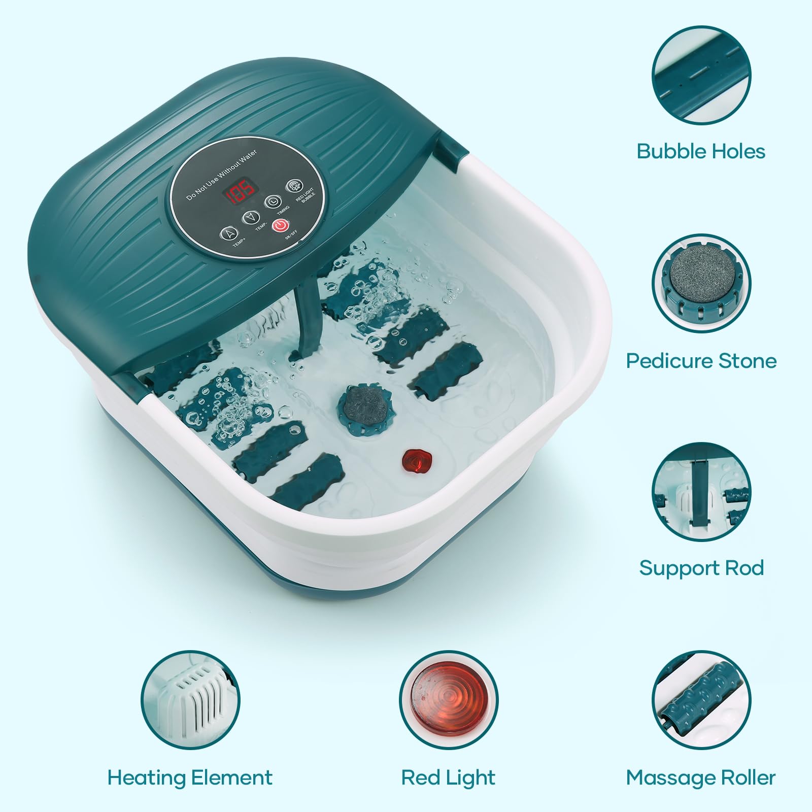 CURECURE collapsible foot spa storage box keeps accessories organized