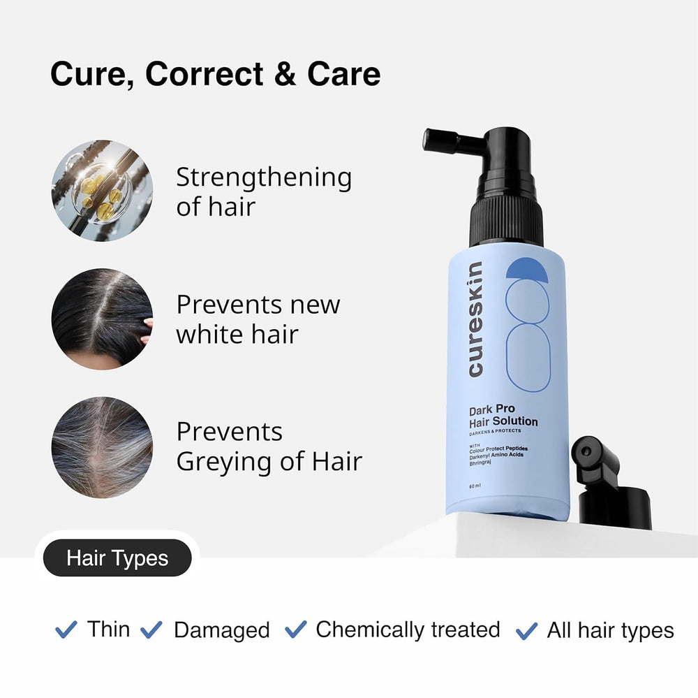 Cureskin Anti Grey Hair Serum key ingredients-peptide-52 highlight color-support properties
