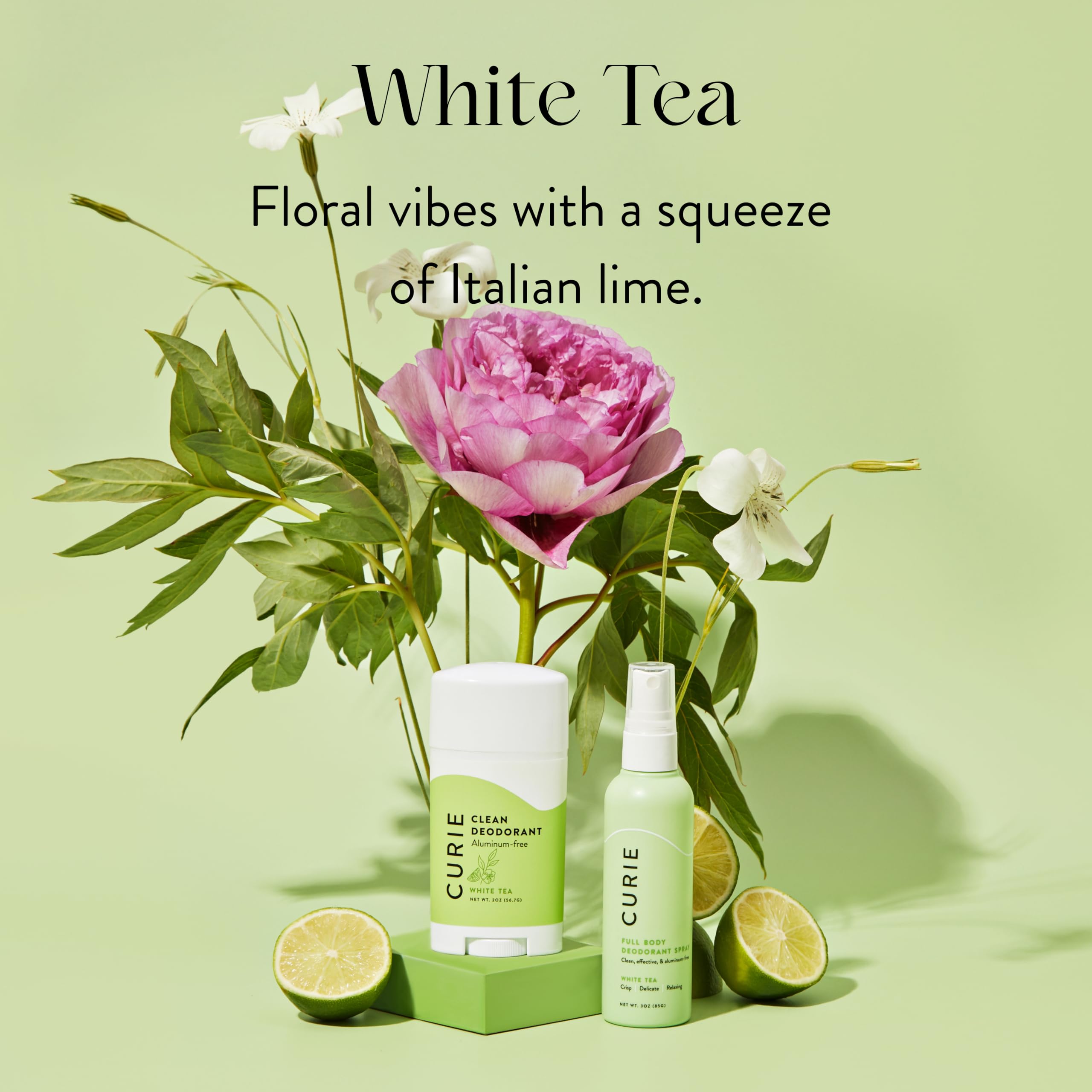 Curie Coconut Nectar deodorant with tropical aroma for everyday freshness.