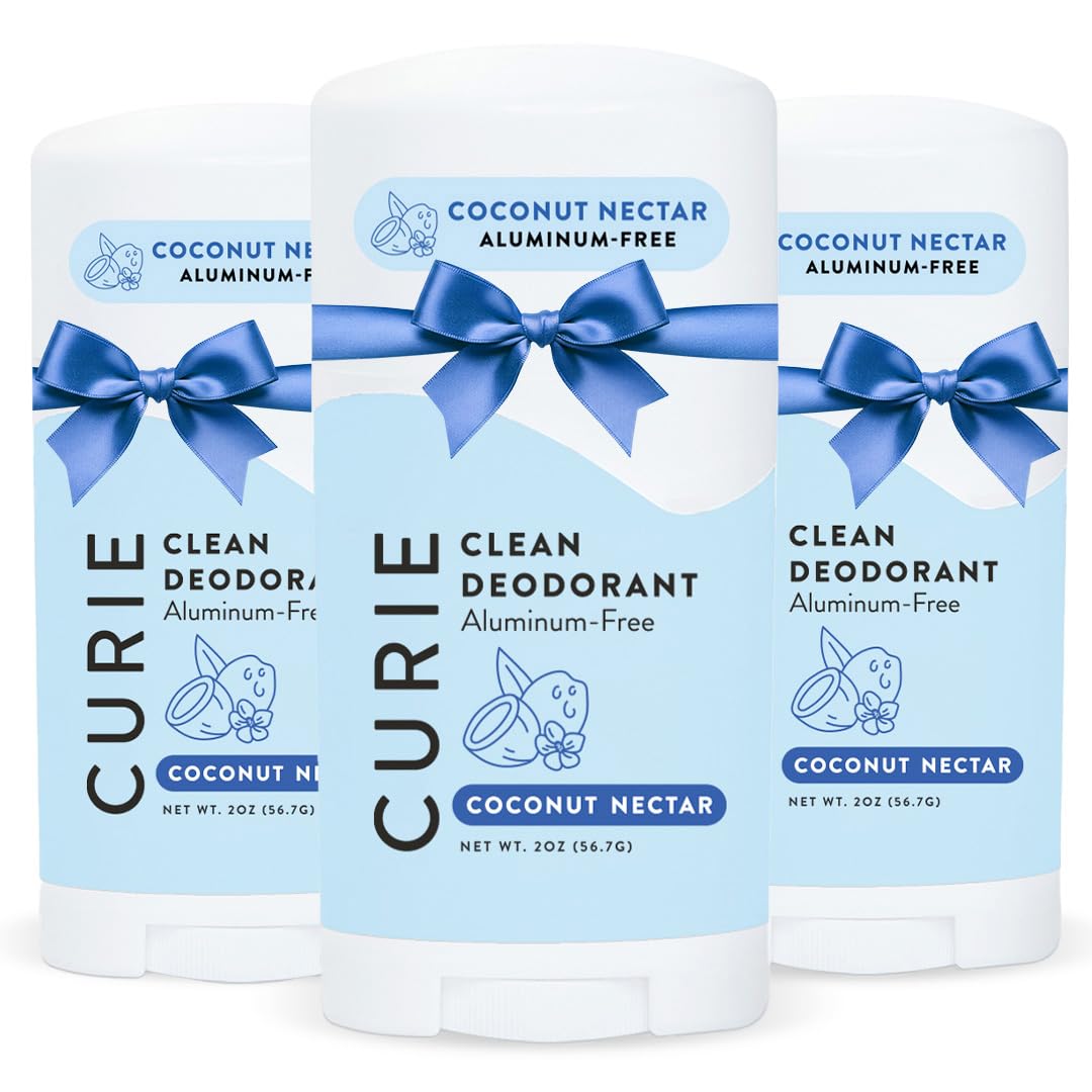 Curie deodorant Coconut Nectar tube closeup highlighting aluminum-free odor protection for daily workouts