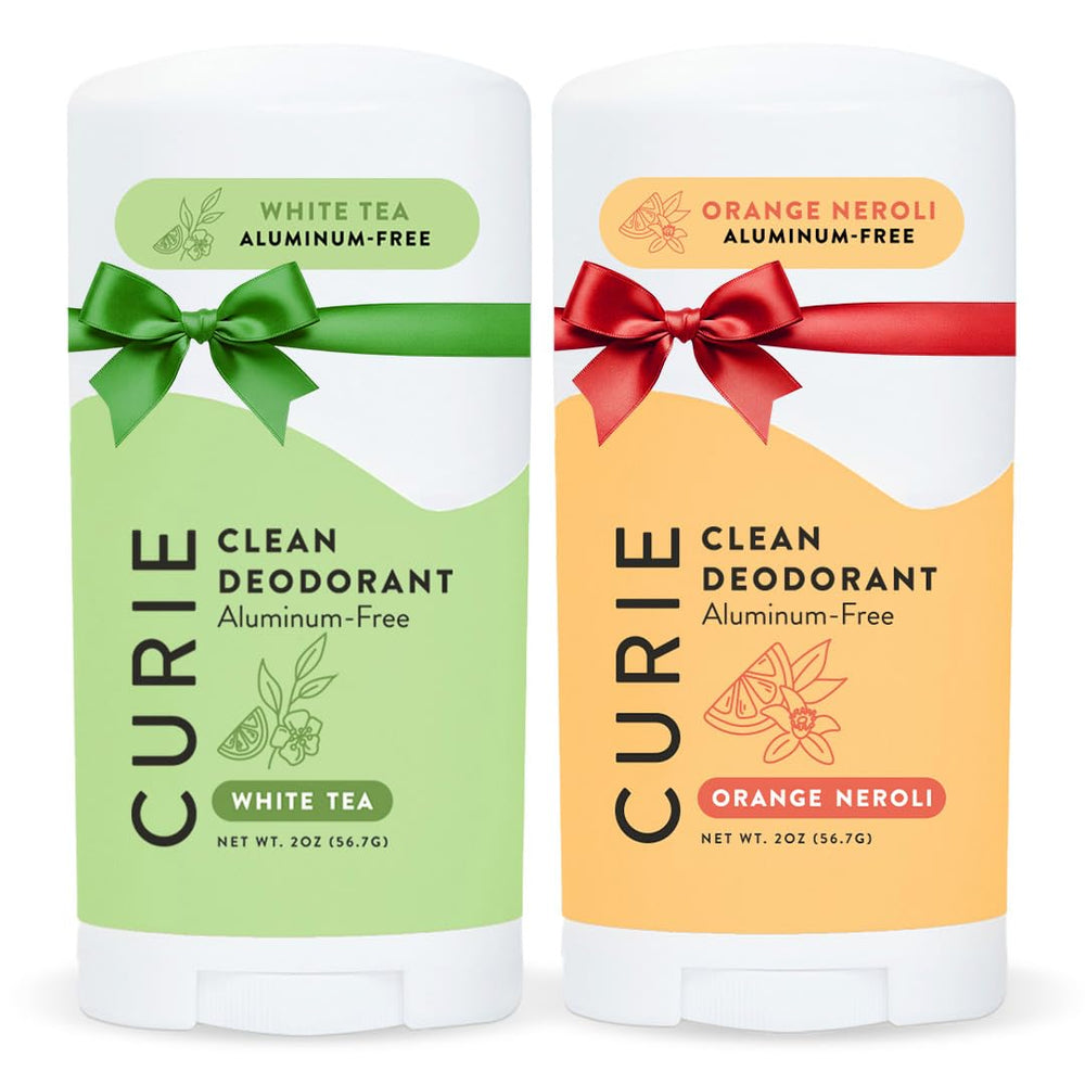 Curie deodorant hero image shows orange neroli white tea scent for daily freshness.