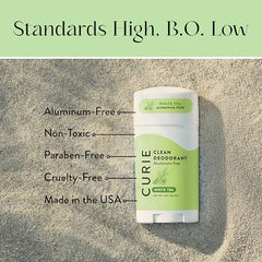 Curie Original Stick in White Tea offering gentle odor protection and skin-friendly ingredients.