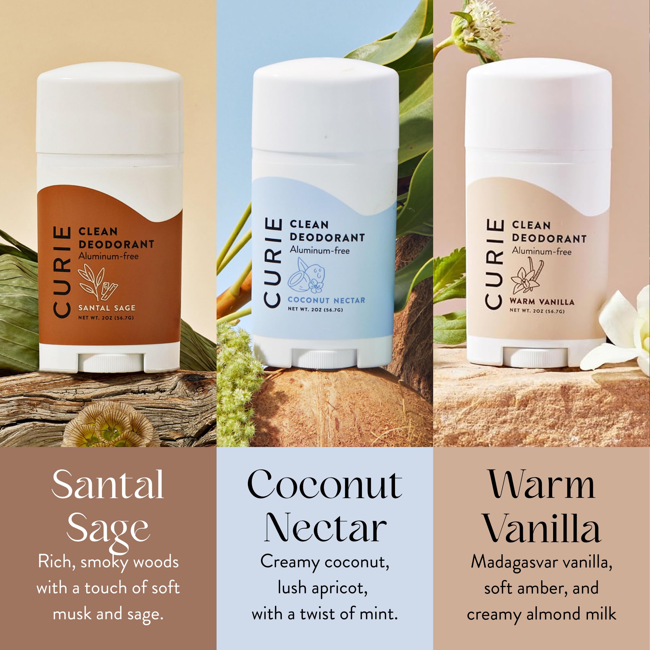 Curie travel mini Orange Neroli deodorant for workouts and daily use.