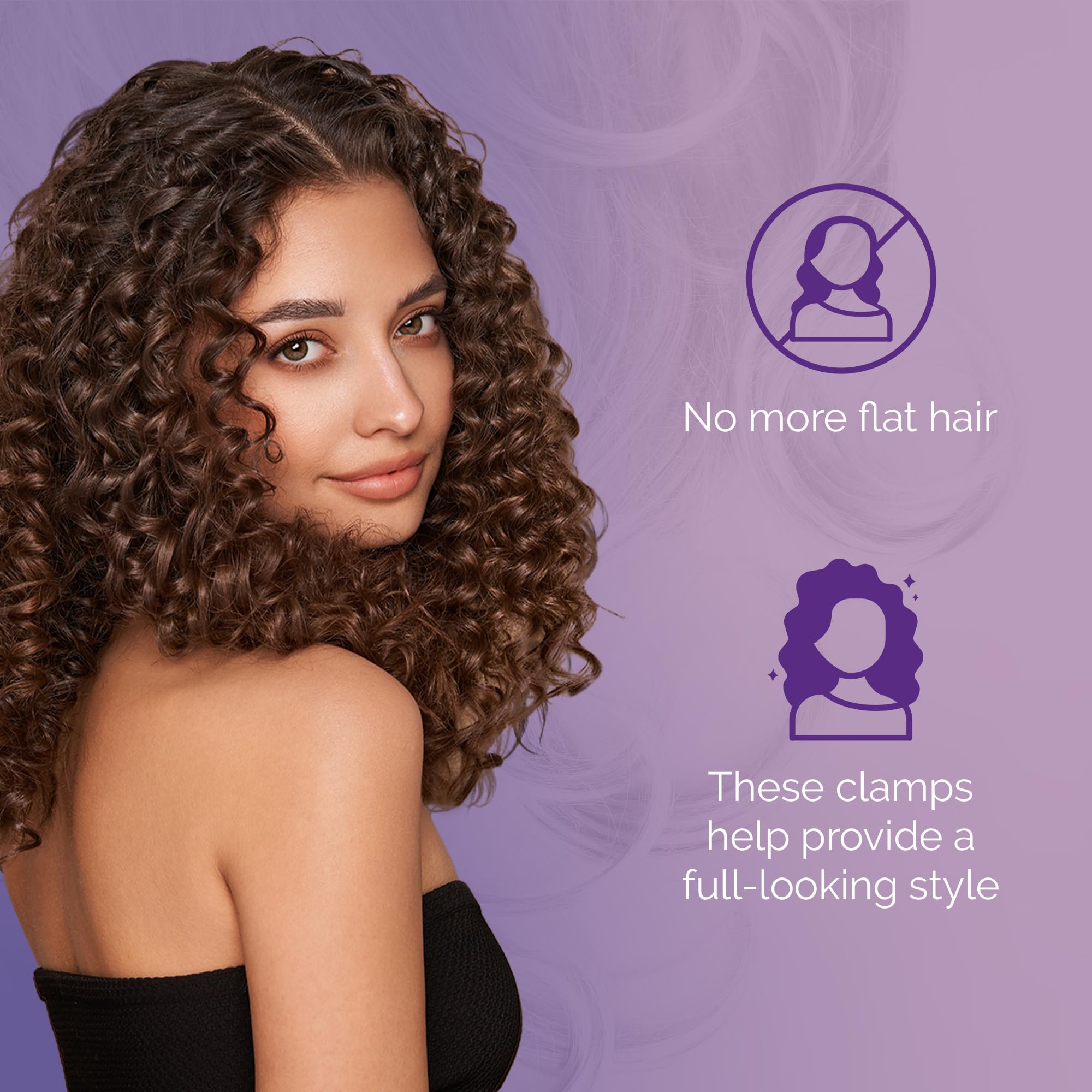 Curl Keeper roller jaw clamps with wide teeth ideal for thick or thin hair types