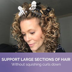 Curl Keeper hair clips in action providing lift and added volume without heaviness