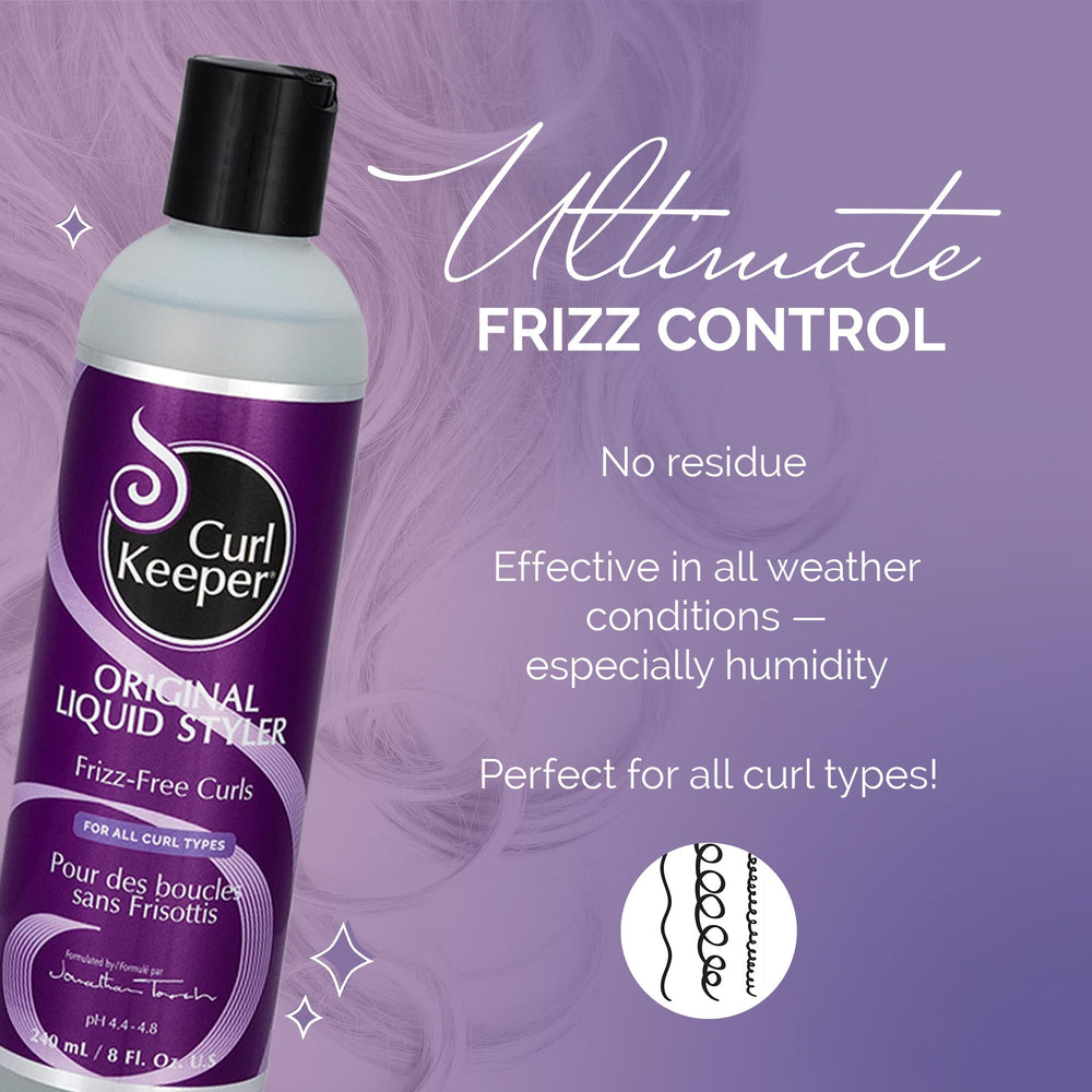 Curl Keeper Original Liquid Styler on curls showing defined waves