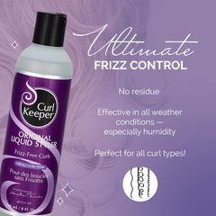 Curl Keeper Original Liquid Styler on curls showing defined waves