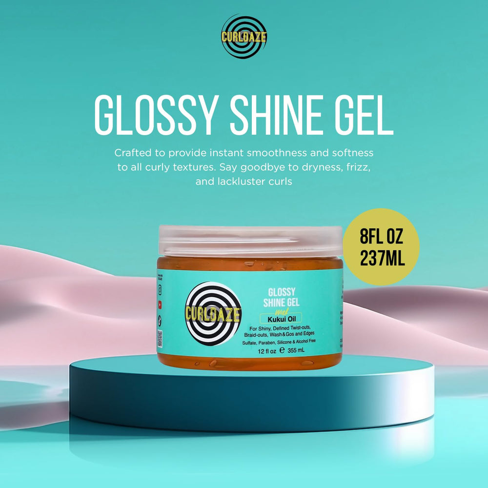 Curldaze Glossy Shine Gel on twist-out demonstrates lasting hold and defined texture.