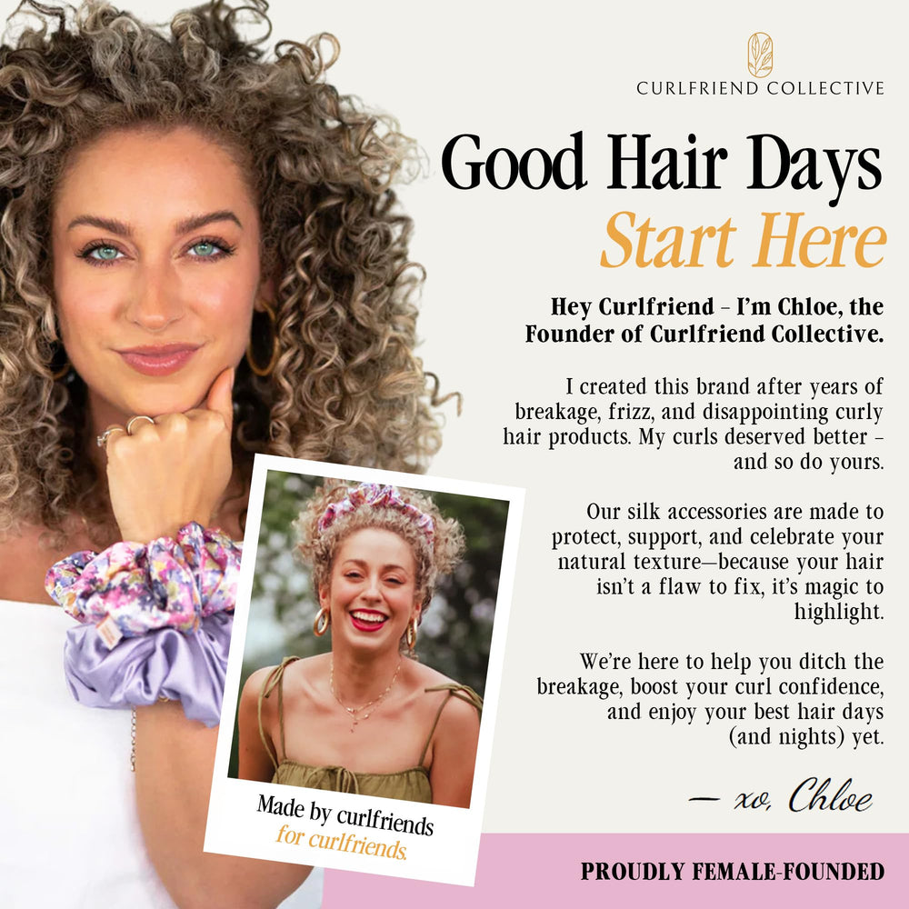 Curlfriend Gray Daze packaging includes care guidance for easy maintenance