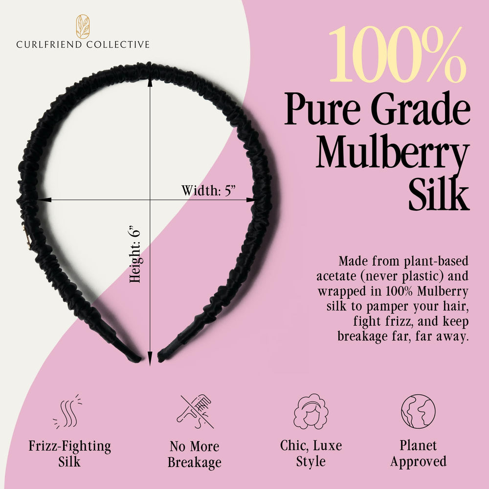 Curlfriend Collective Onyx Comfort Curve glasses-friendly design supports eyewear wearers
