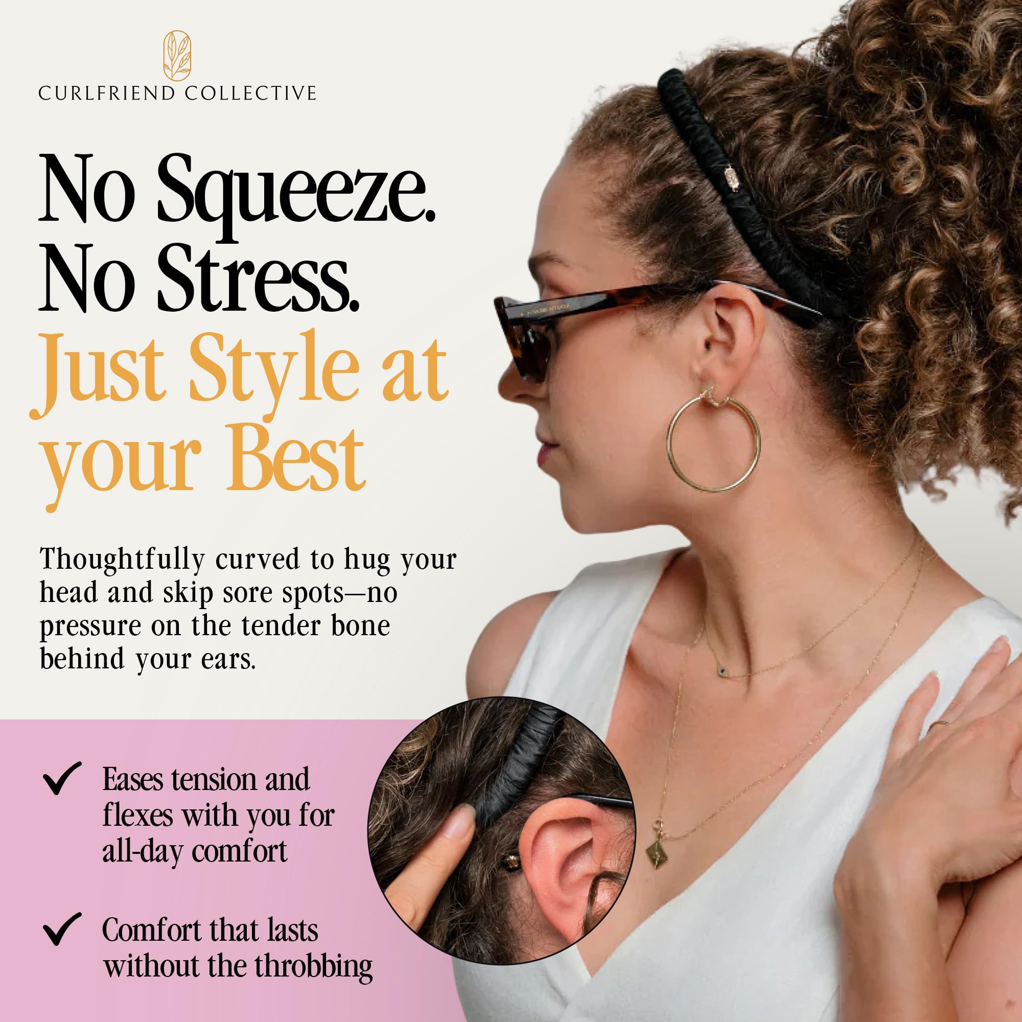 Curlfriend Collective Onyx Comfort Curve silk texture detail for a smooth finish