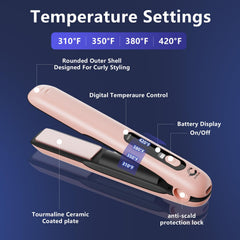 Curlix 5000mAh battery life emphasizes longer cordless styling sessions.