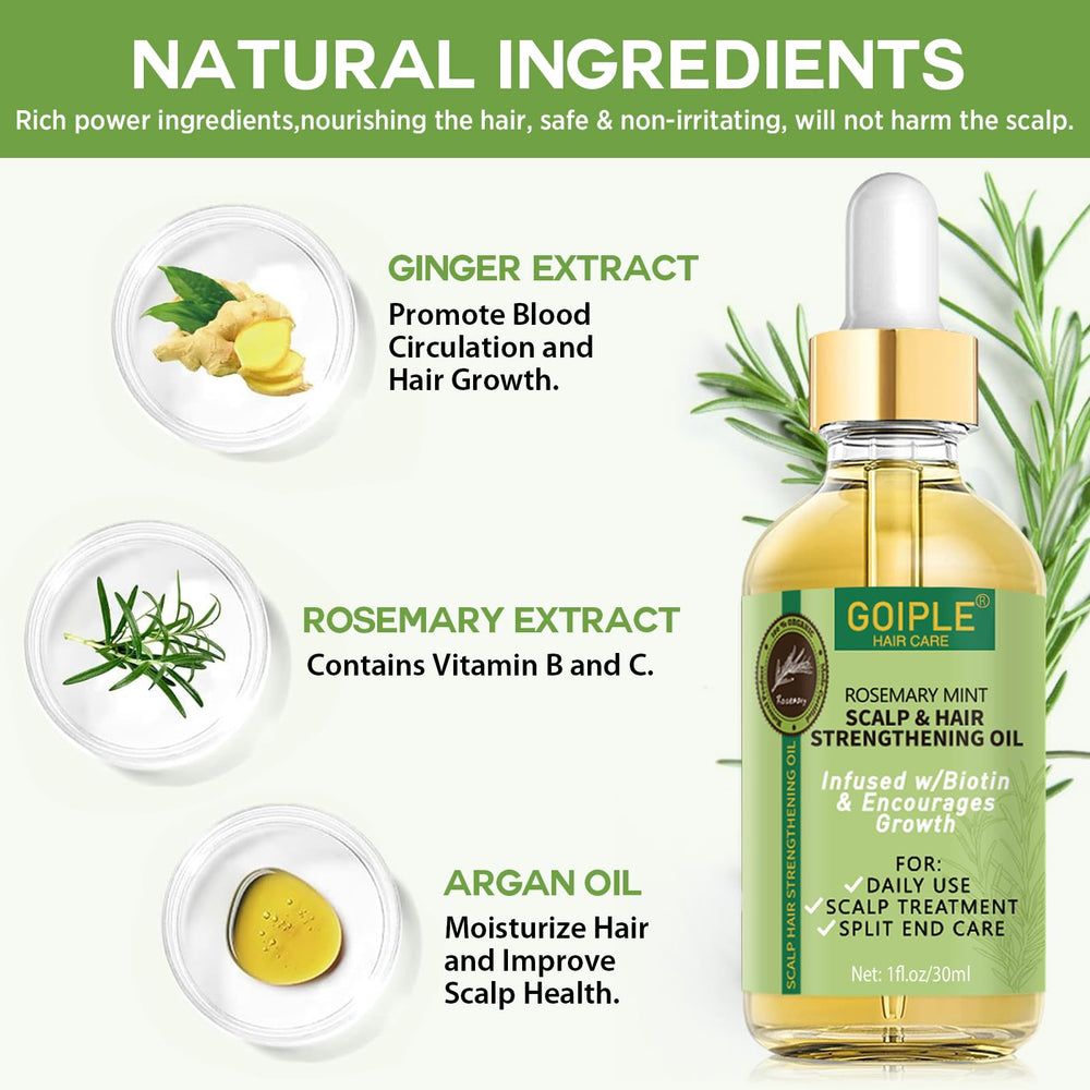 Curlland rosemary-oil-hair-growth bottle emphasizing nourishing oil for healthier, shinier hair.