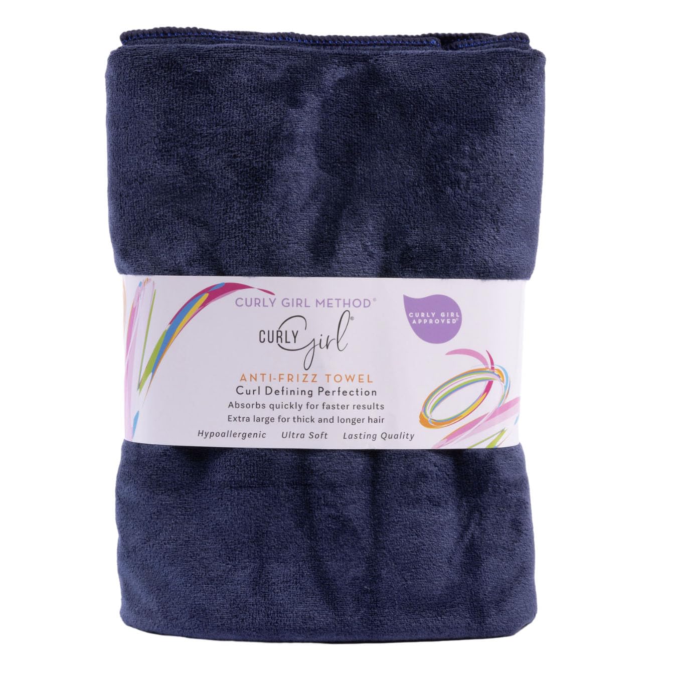 Curly Girl towel anti-frizz closeup keeps curls smooth after washing.