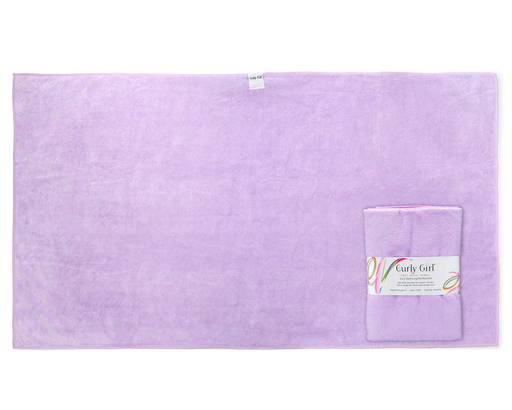 Curly Girl towel-soft-lightweight-fiber ideal for daily curl care.
