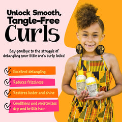 CurlyKids Super Detangle Conditioner tube—tangle-free detangling for easy combing