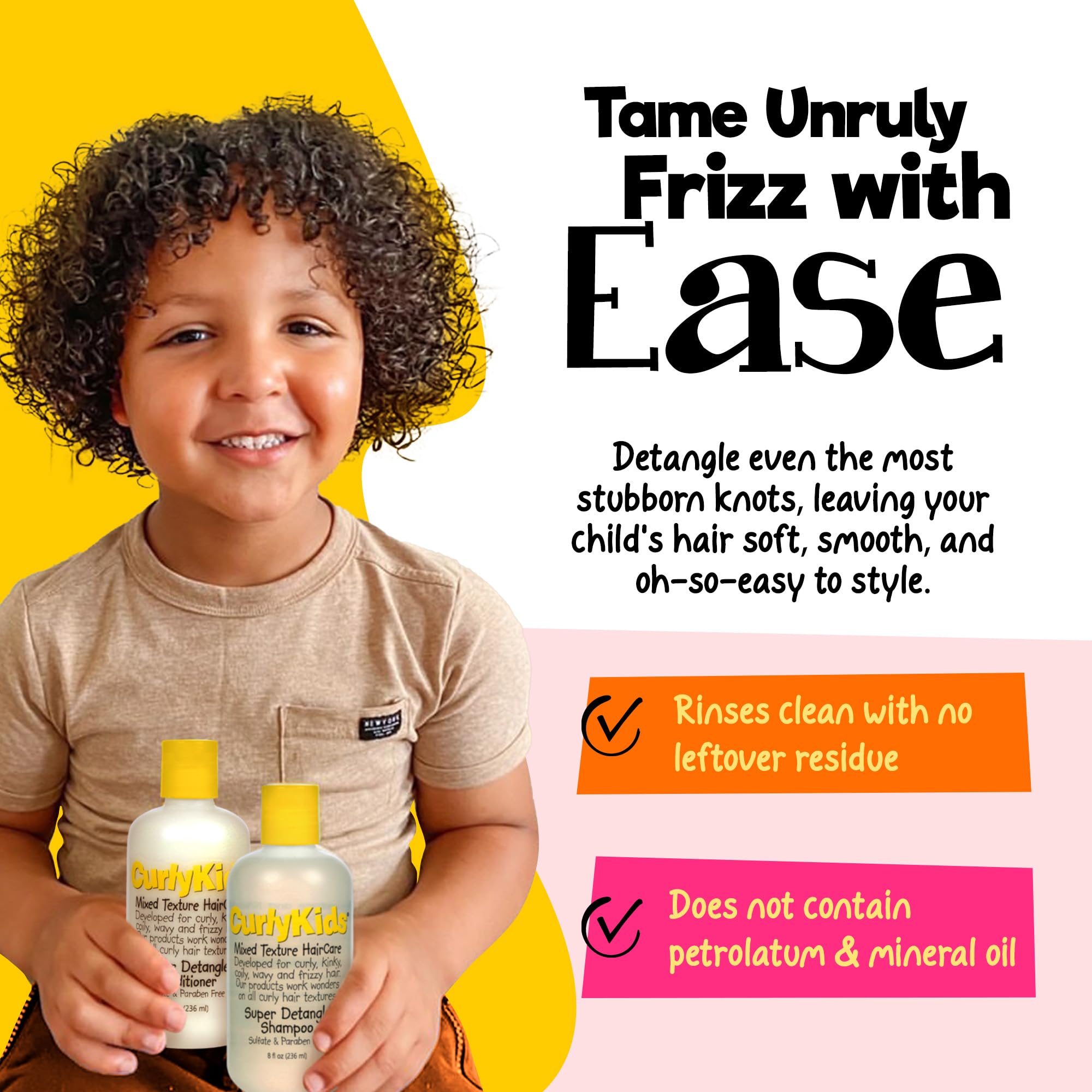 CurlyKids bundle display shows all four products for a complete curl routine