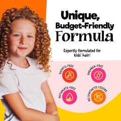 CurlyKids conditioner tube softens dry hair and reduces frizz for healthier curls
