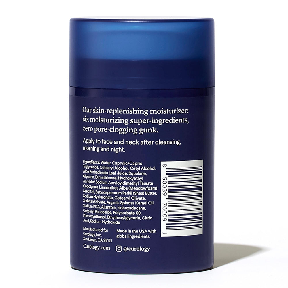 Curology Cream Moisturizer packaging displaying Leaping Bunny certification seal.