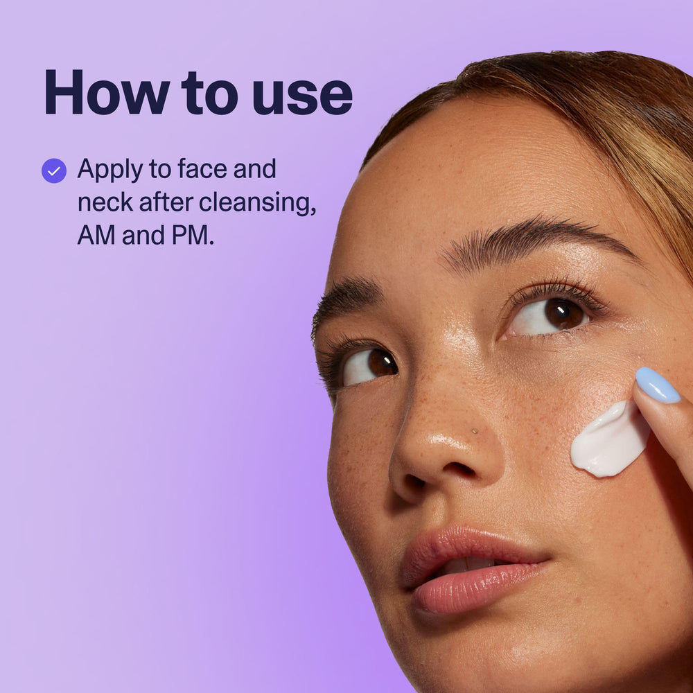 Curology Cream Moisturizer pump in morning skincare routine demonstration.